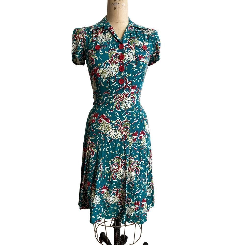 Trashy Diva Candice Gwinn Rooster Dress XS/0 EUC‎